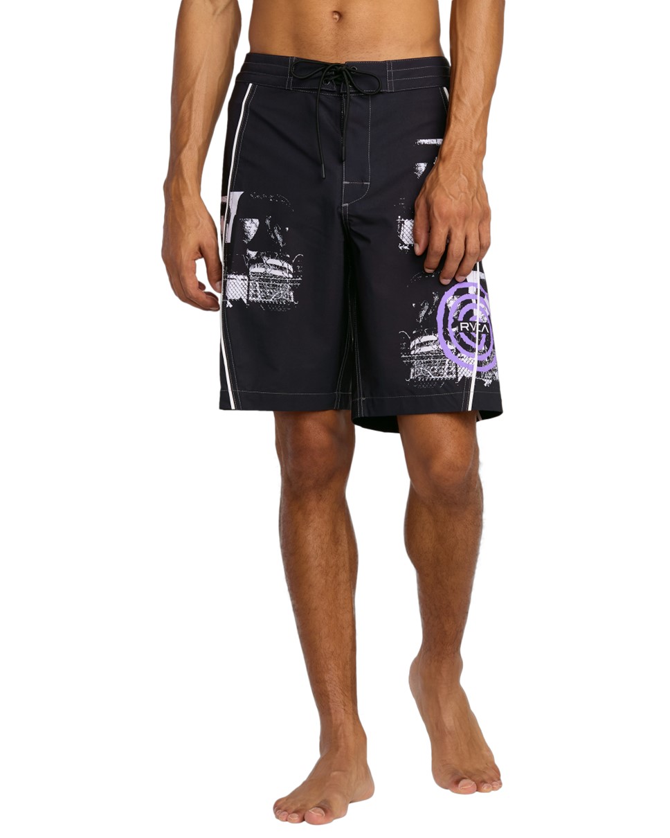 Mens Retract Trunk 20" Boardshorts-Black