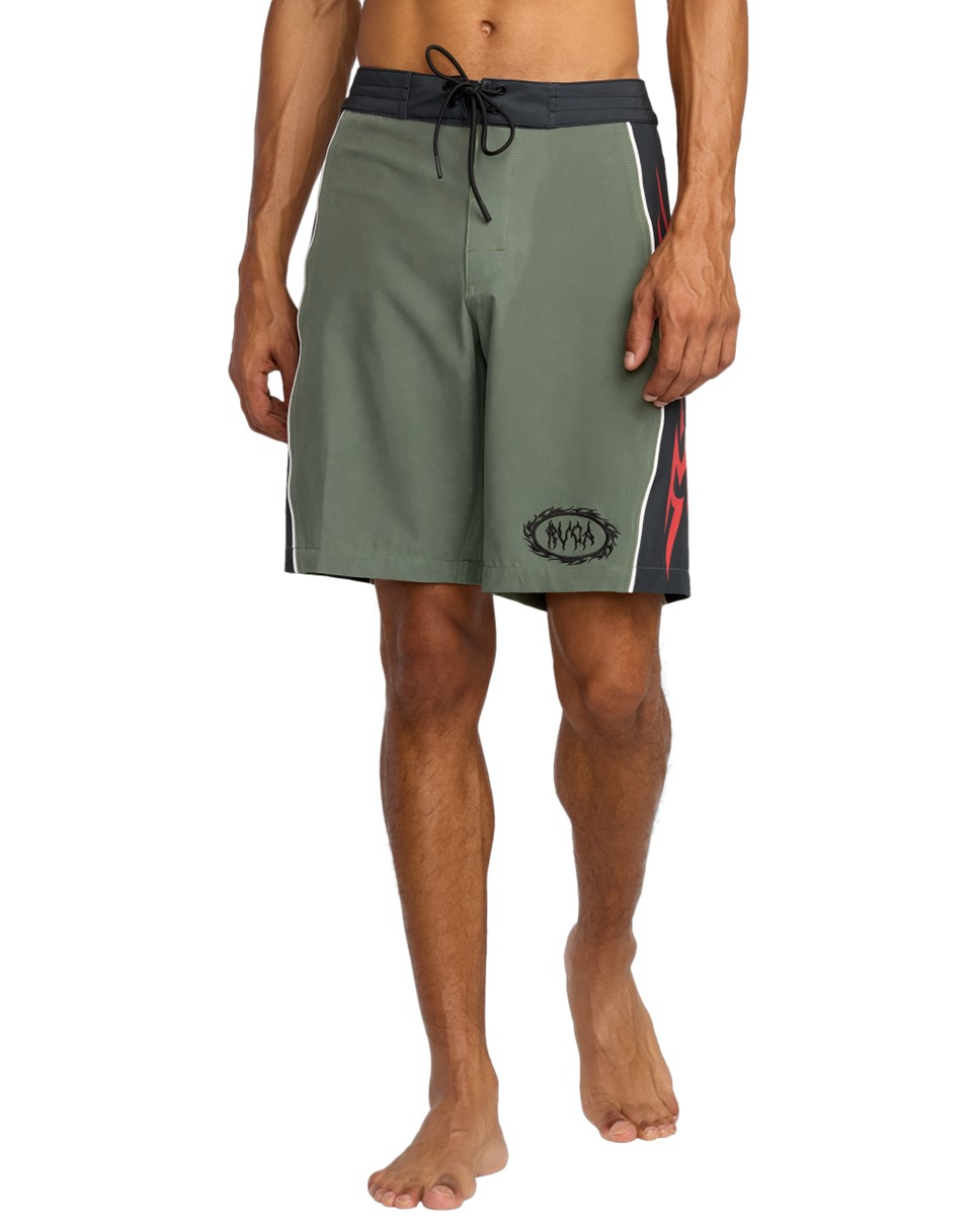 Mens Retract Trunk 20" Boardshorts-Green