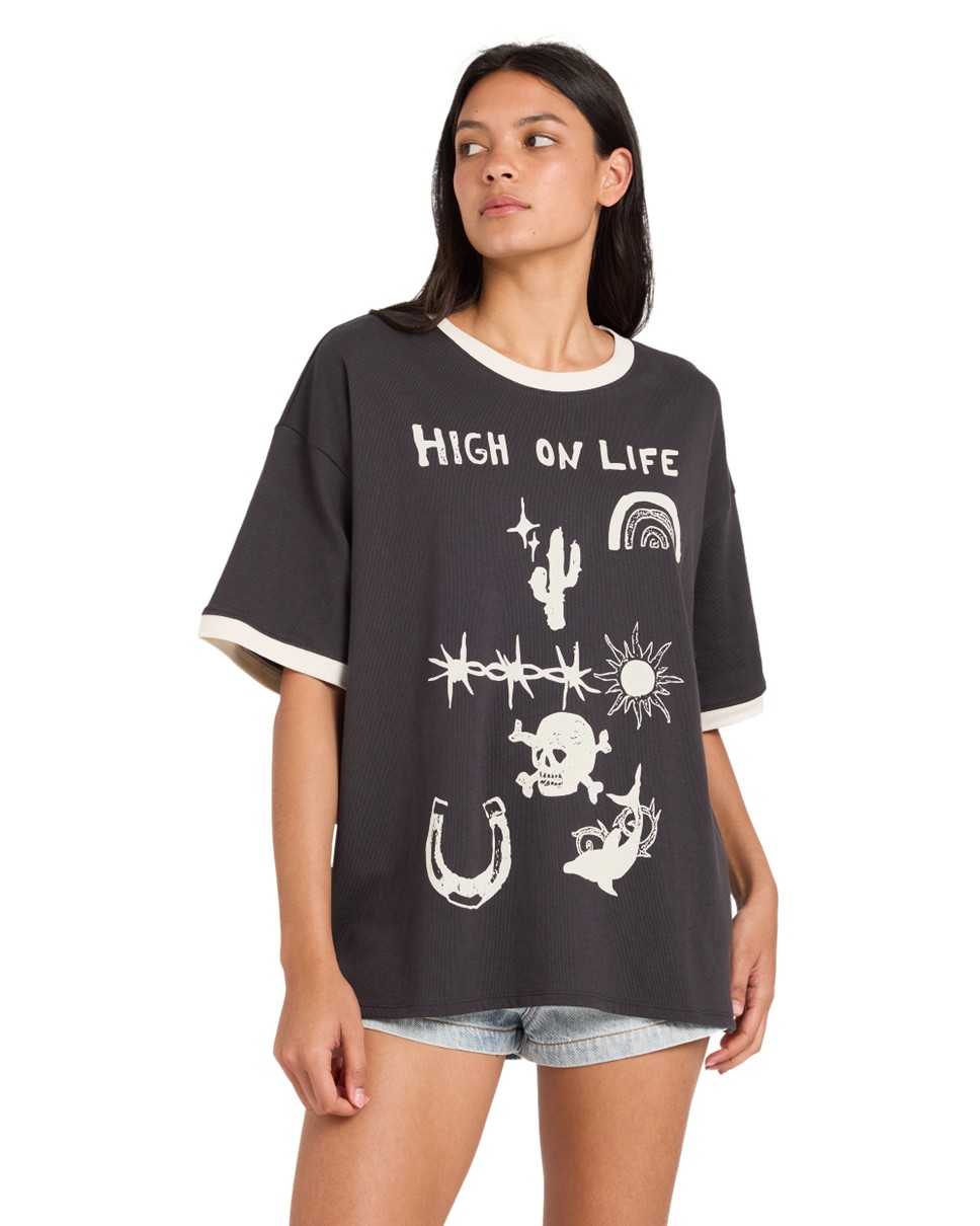 Womens Dani Miller Oversized Ringer