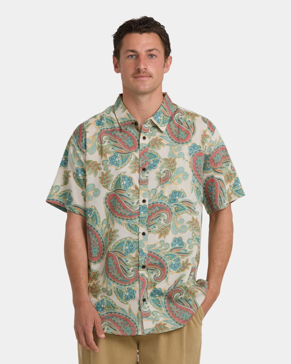 Mens Sundays Short Sleeve Shirt-Multi