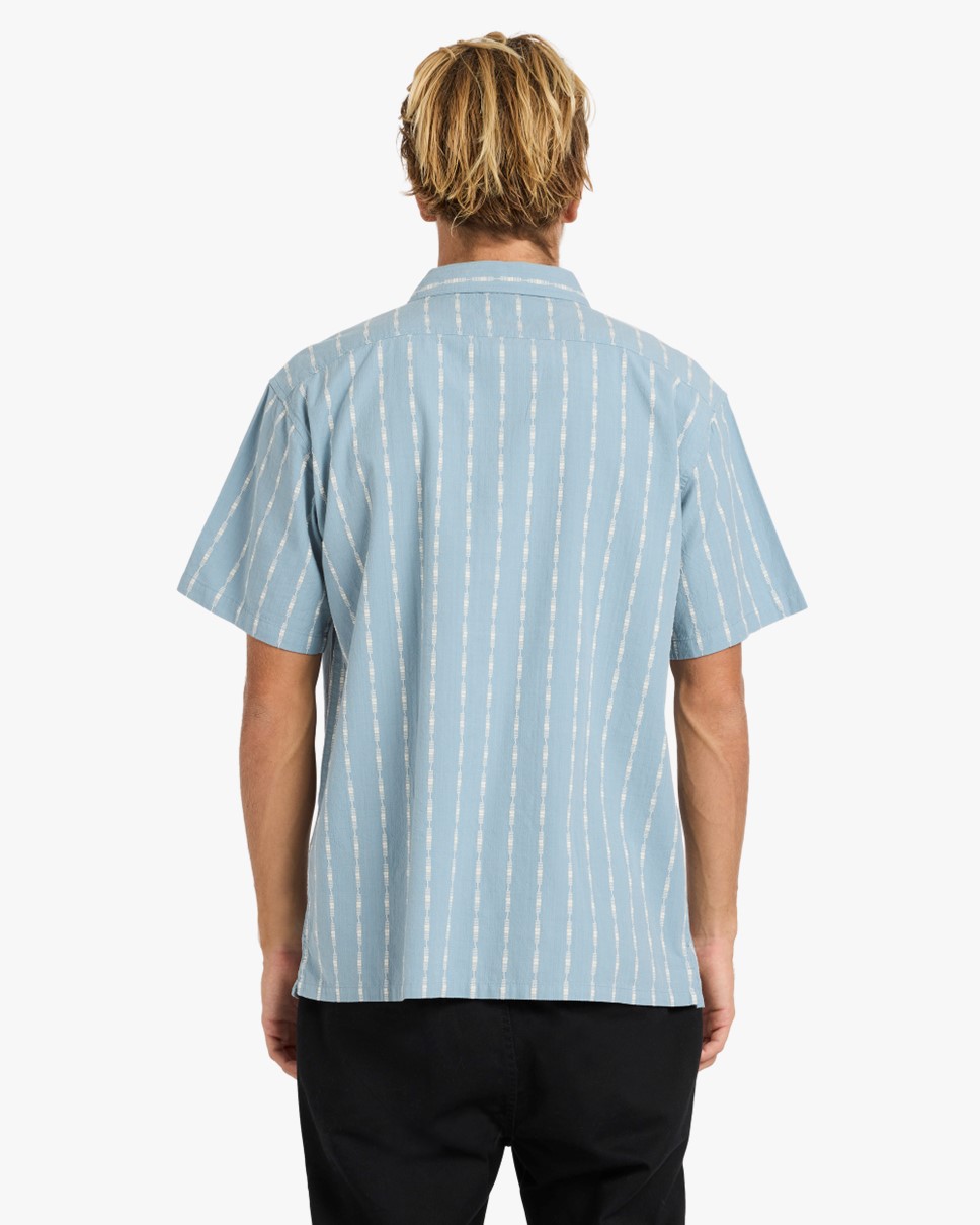Mens Sundays Jacquard Short Sleeve Shirt (FOG1)