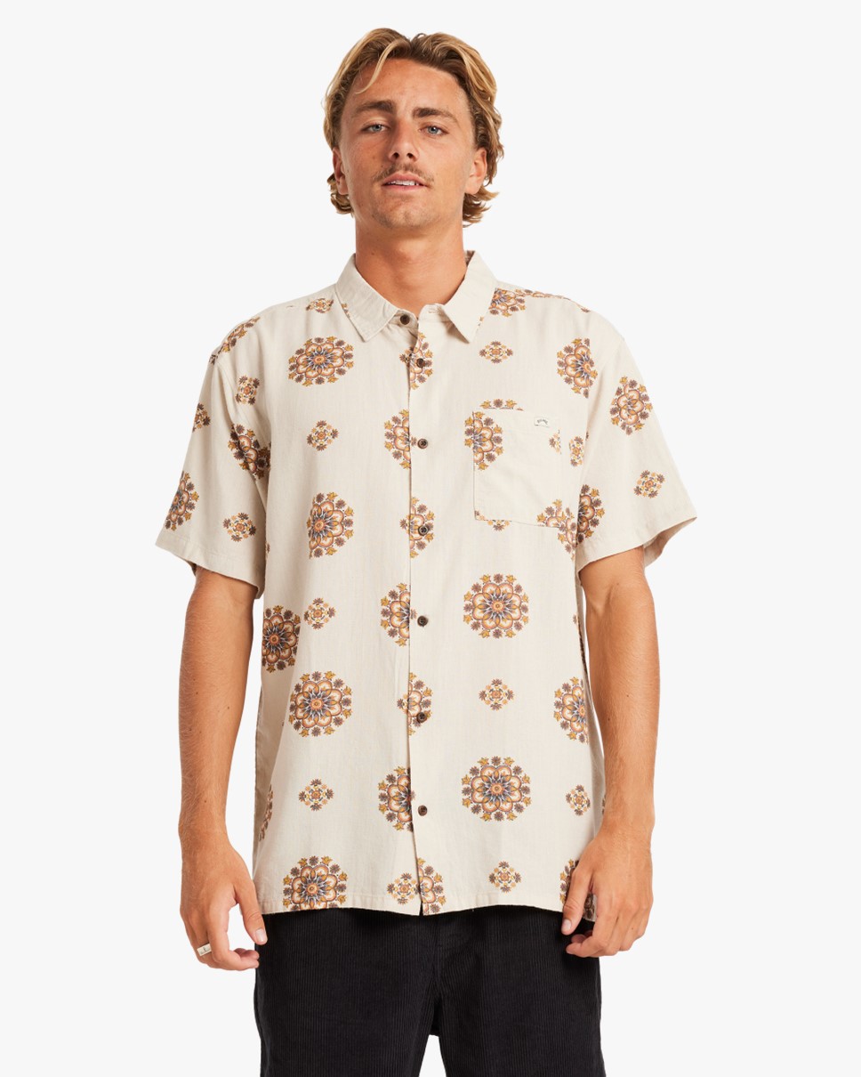 Mens Cordoba Short Sleeves Shirt-Beige