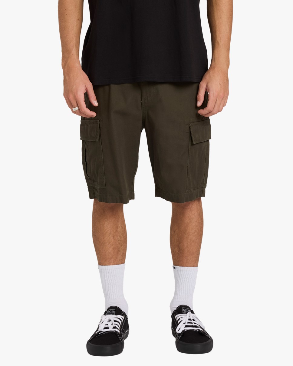 Mens Combat Cargo 21" Shorts-Brown