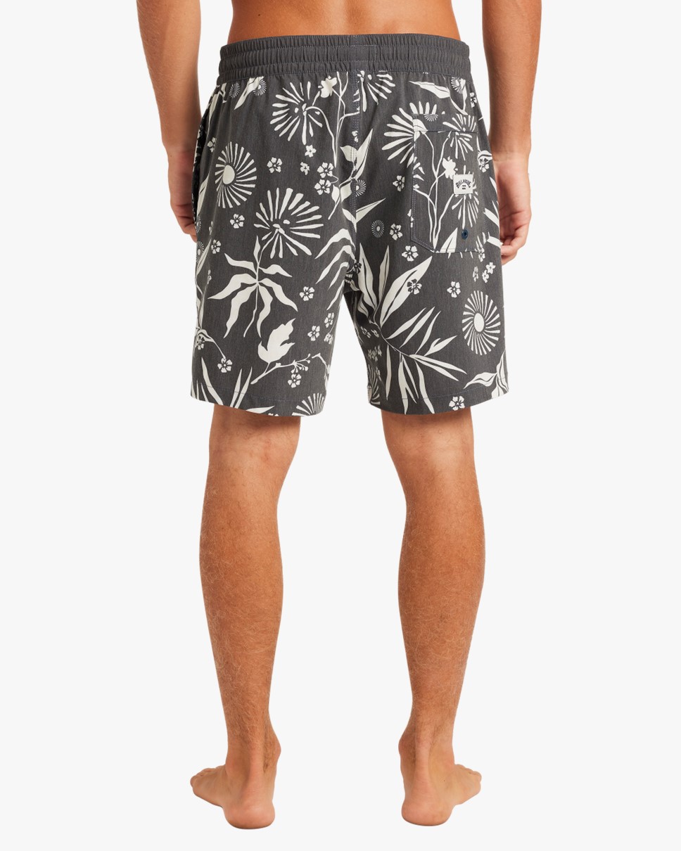 Mens Good Times 16" Layback Swim Shorts-Black