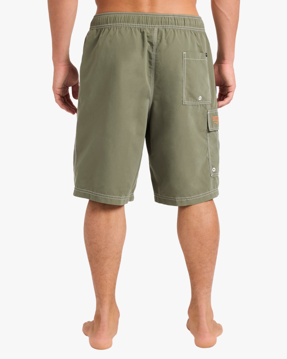 Mens Throw On 21 Boardshorts-Green