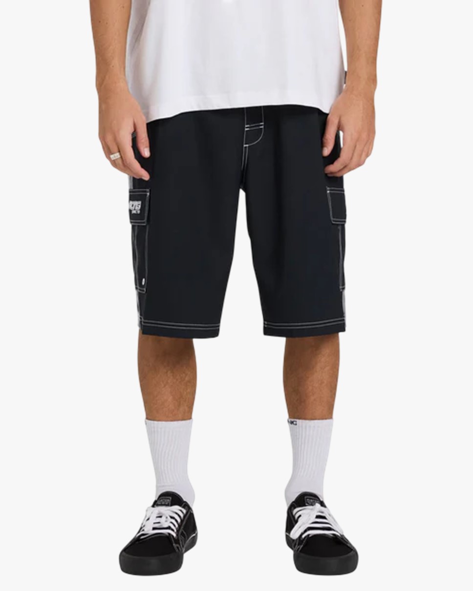 Mens Throw On 3.0 22" Boardshorts-Black