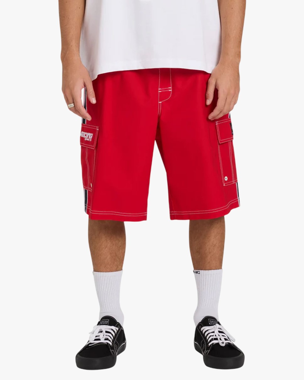 Mens Throw On 3.0 22" Boardshorts-Red