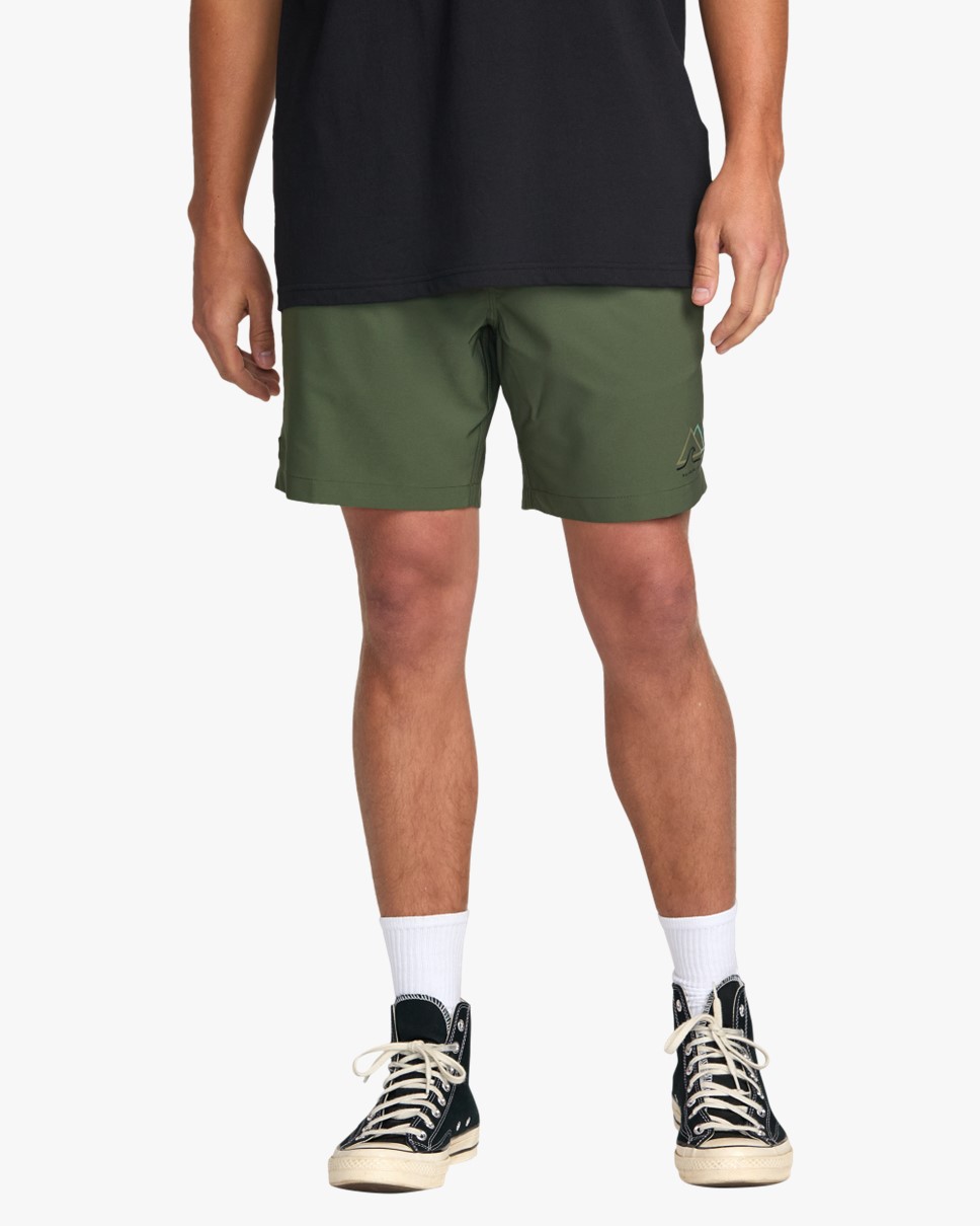 Mens Surftrek Elastic Submersible Hybrid Shorts-Green