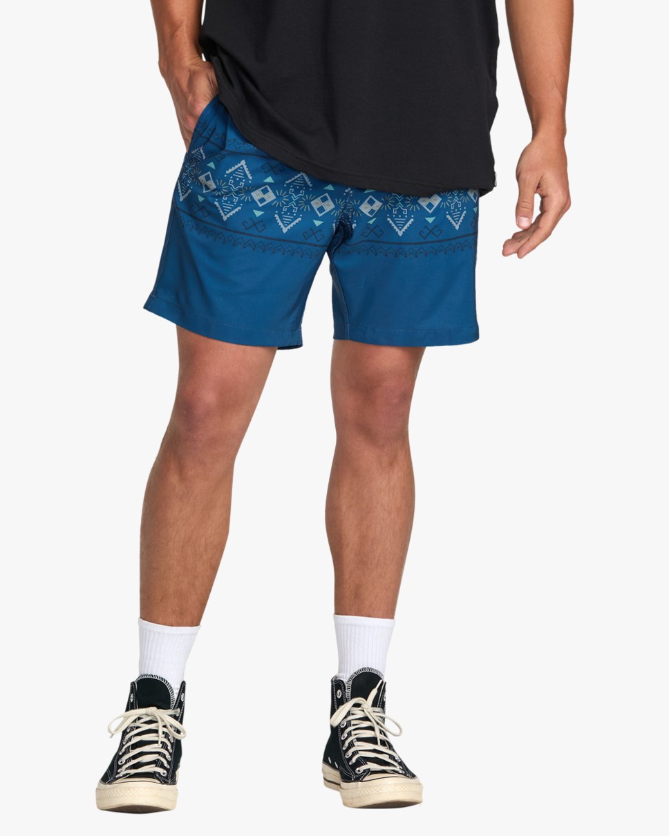 Mens Surftrek Elastic Submersible Hybrid Shorts-Blue