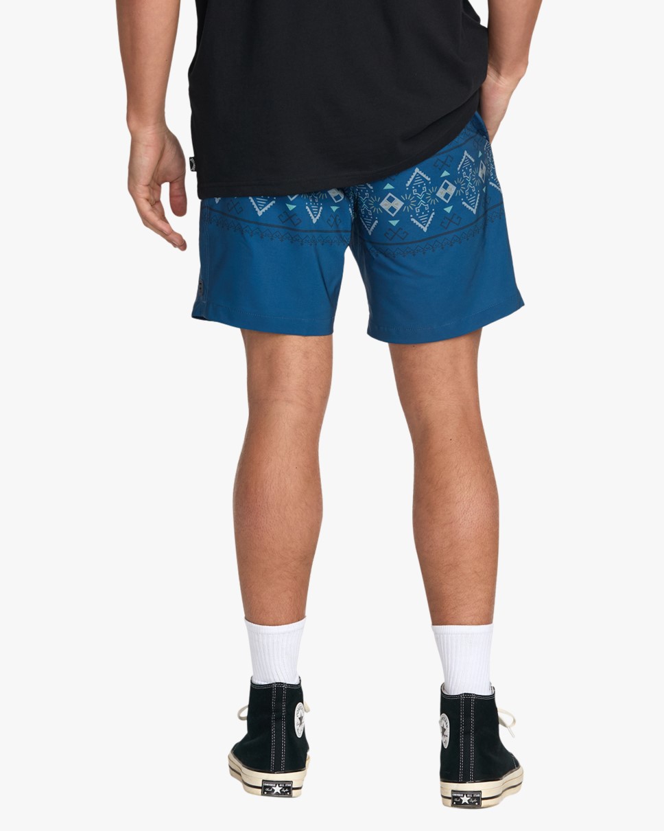 Mens Surftrek Elastic Submersible Hybrid Shorts-Blue