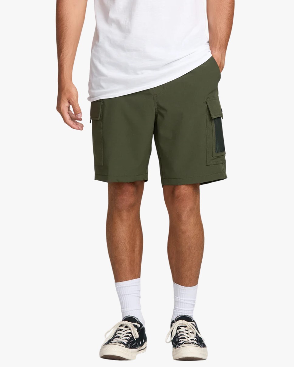 Mens Surftrek Cargo Hybrid Shorts-Green