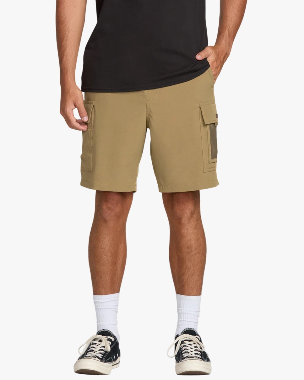 Mens Surftrek Cargo Hybrid Shorts-Beige