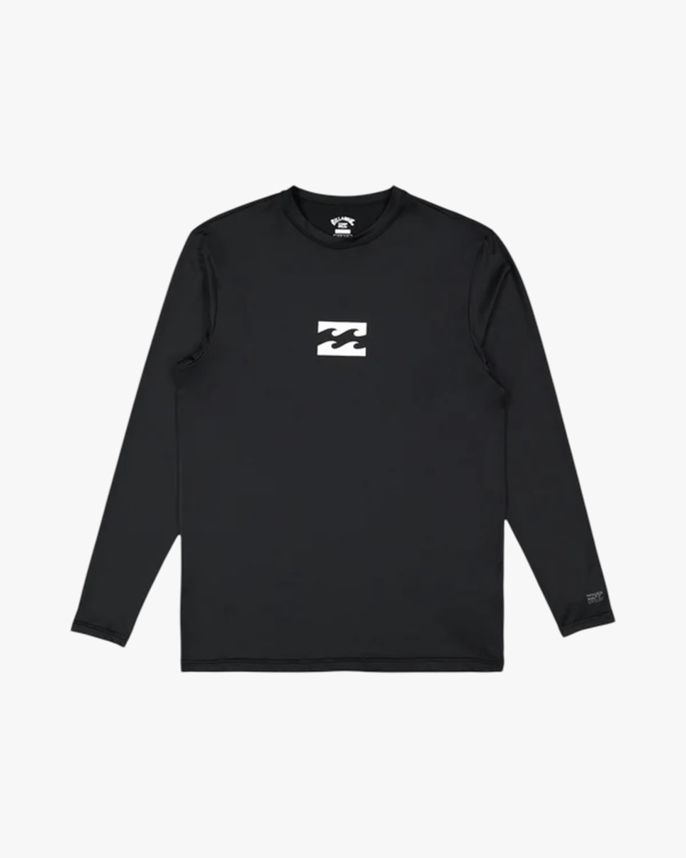 Mens All Day Wave Loose Fit Long Sleeve Rash Vest (BLK)