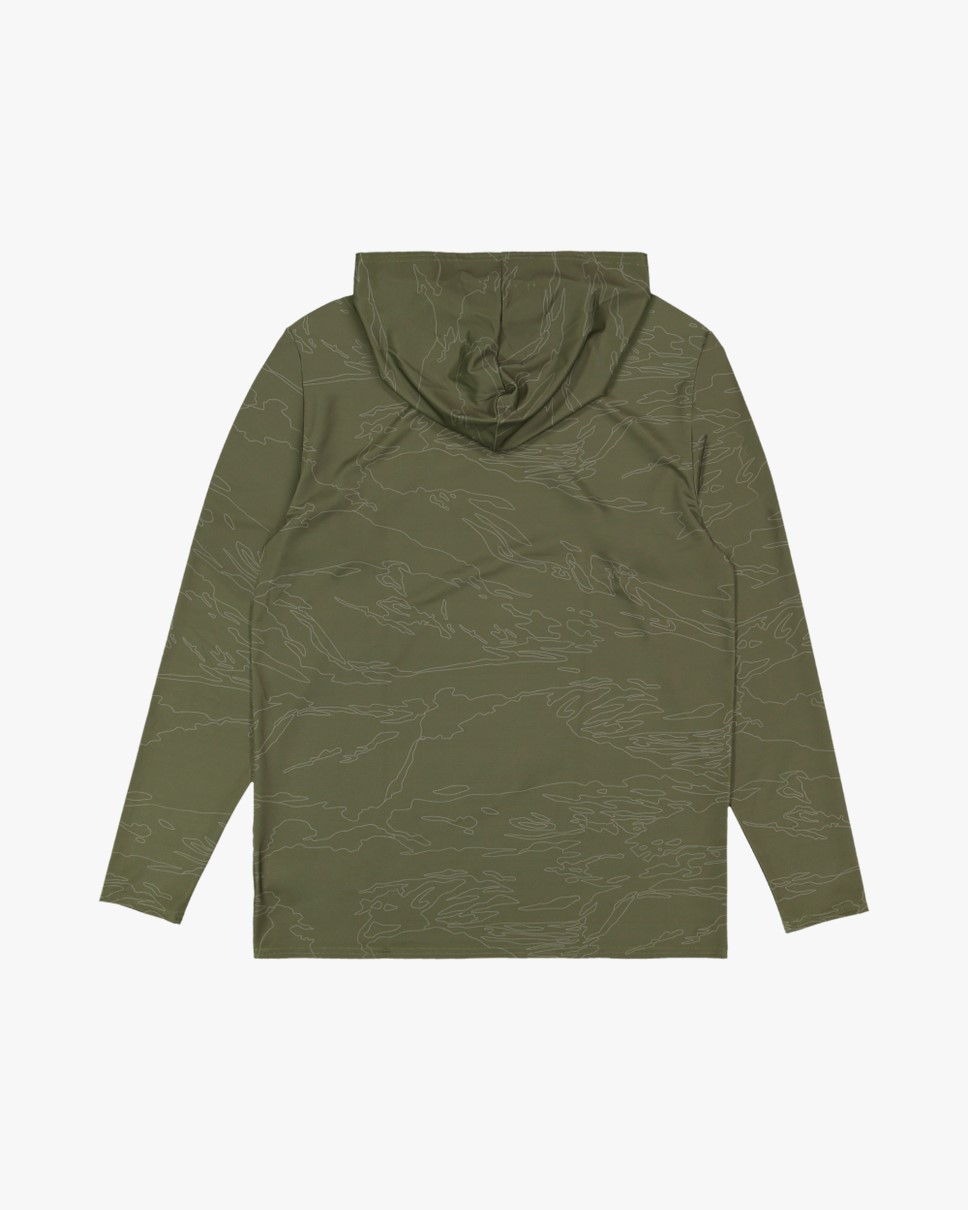 Mens Arch Mesh Loose Fit Hooded Long Sleeve Rash Vest (CMM)