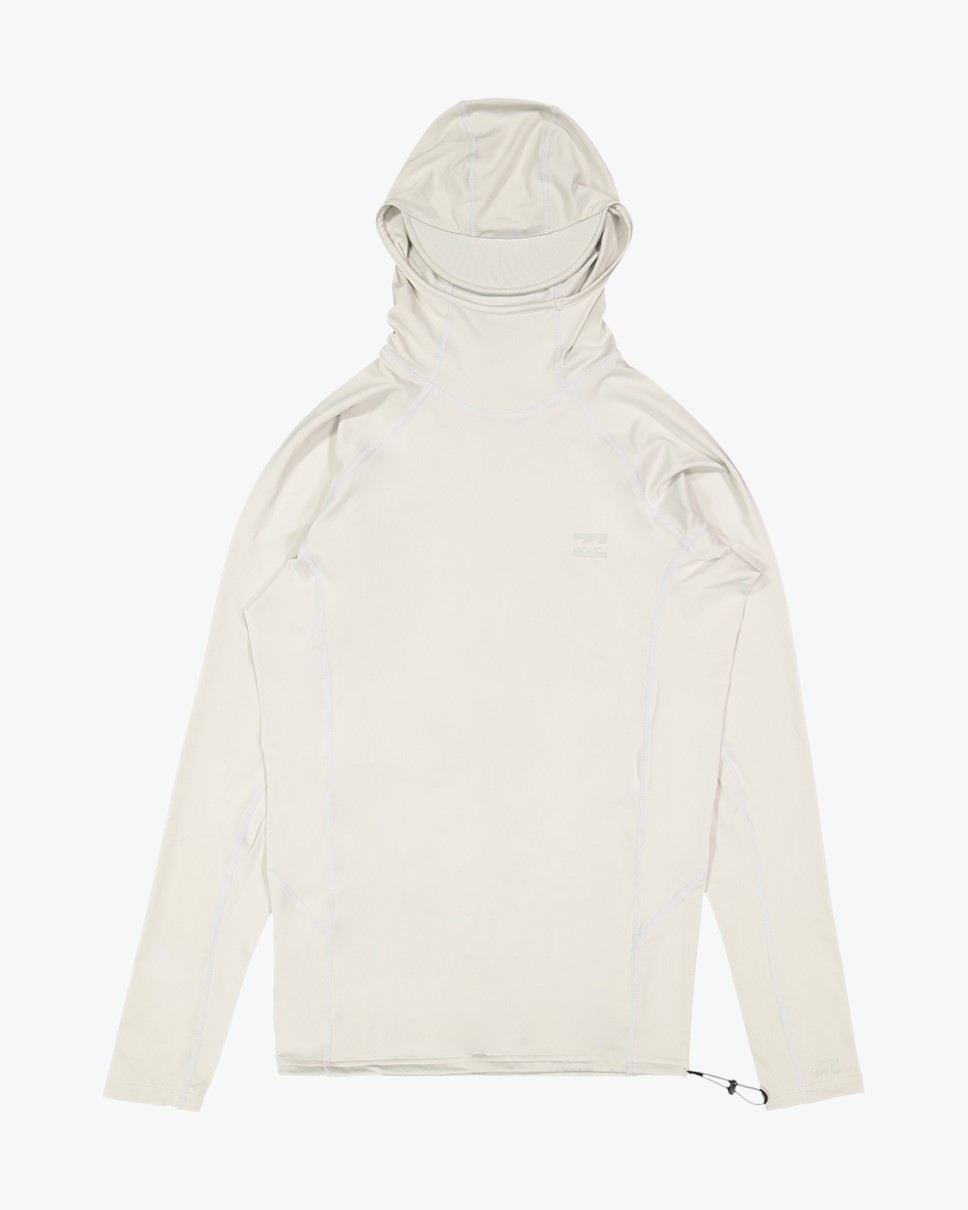 Mens Strike Mission Hooded Long Sleeve Hood Rash Vest (SIL)