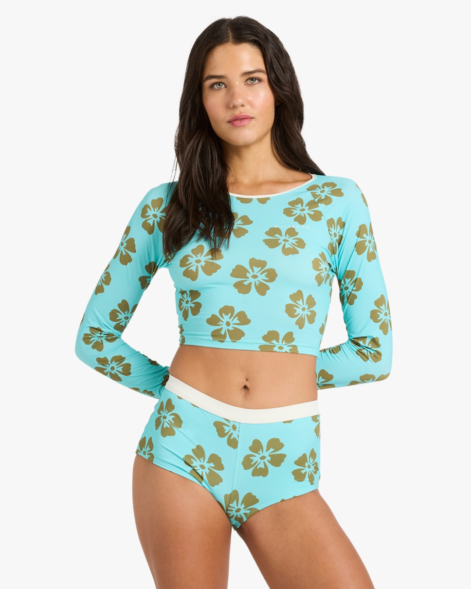 Womens Des Tropiques Last Summer Crop Long Sleeve Rash Vest