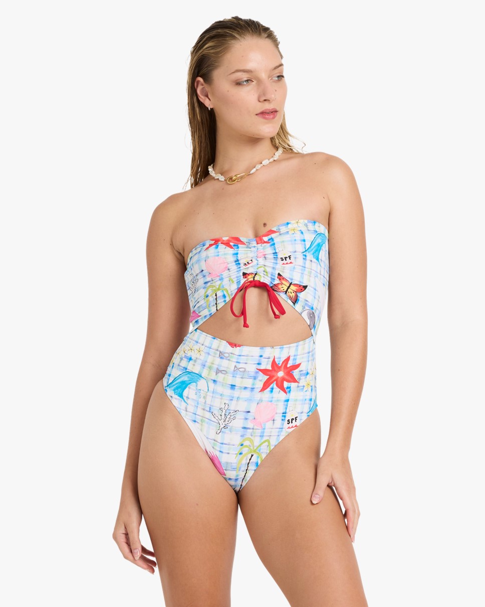 Womens Lottie Hall Summer Bandeau One Piece Swimsuit