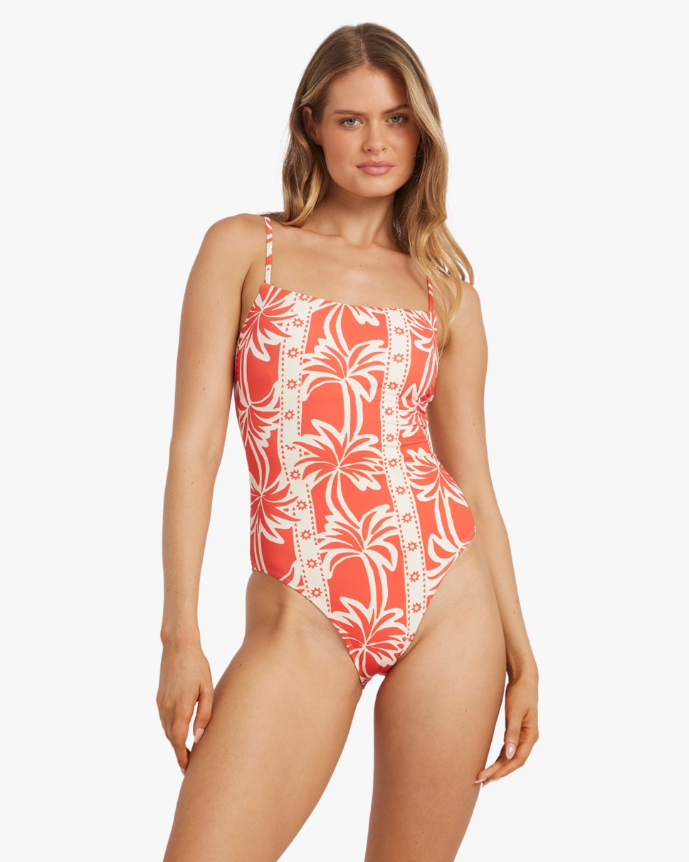 Womens Dreaming of Holidays Row Of Palms Bella One Piece Swimsuit