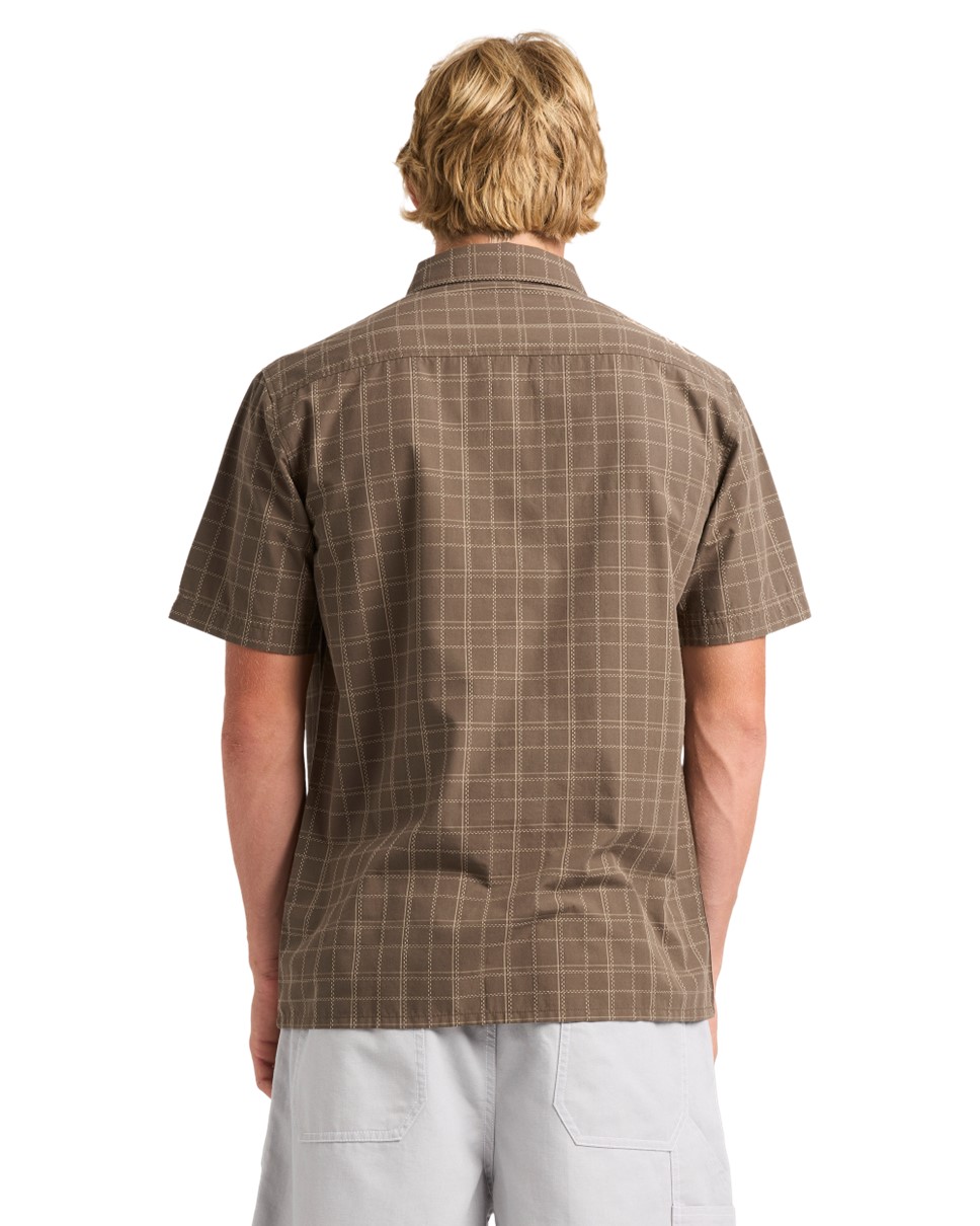 Mens Testament Short Sleeve Shirt-Brown