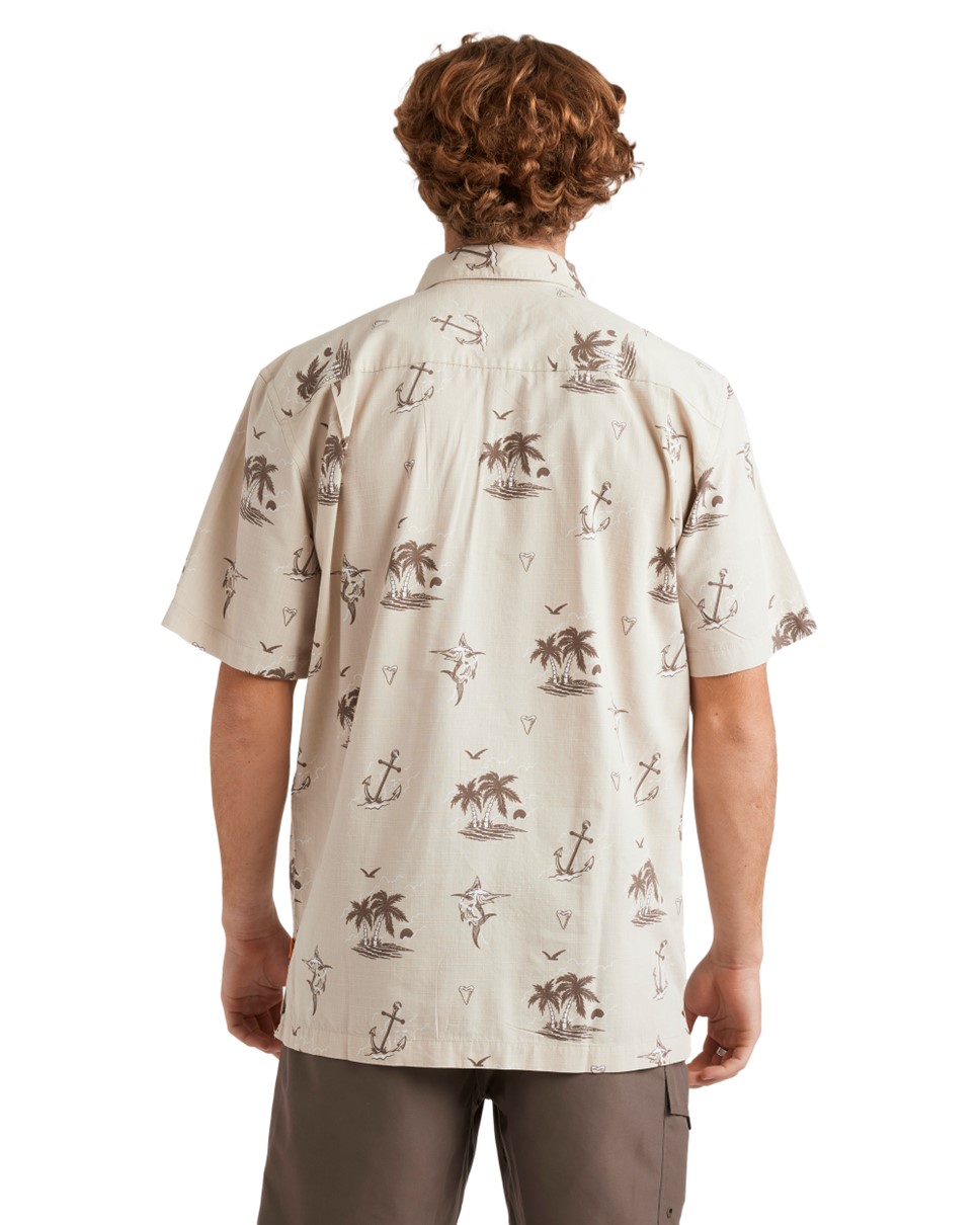 Mens Horizon Haze Short Sleeve Shirt-Gray