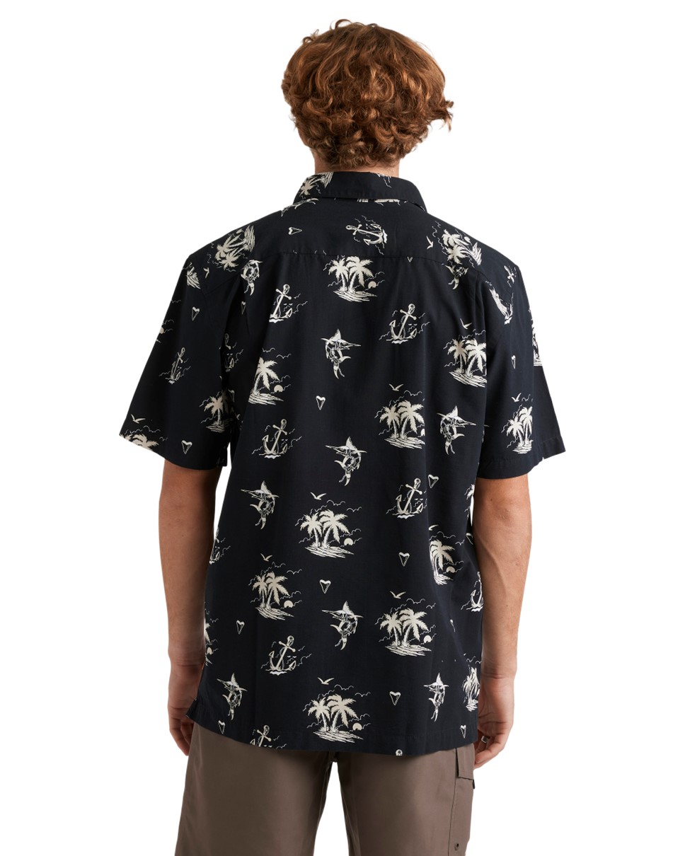 Mens Horizon Haze Short Sleeve Shirt-Black