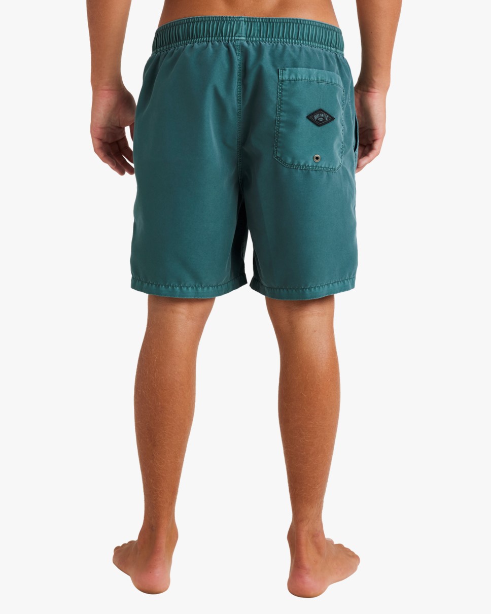 Mens All Day Overdye 17" Layback Boardshorts-Green