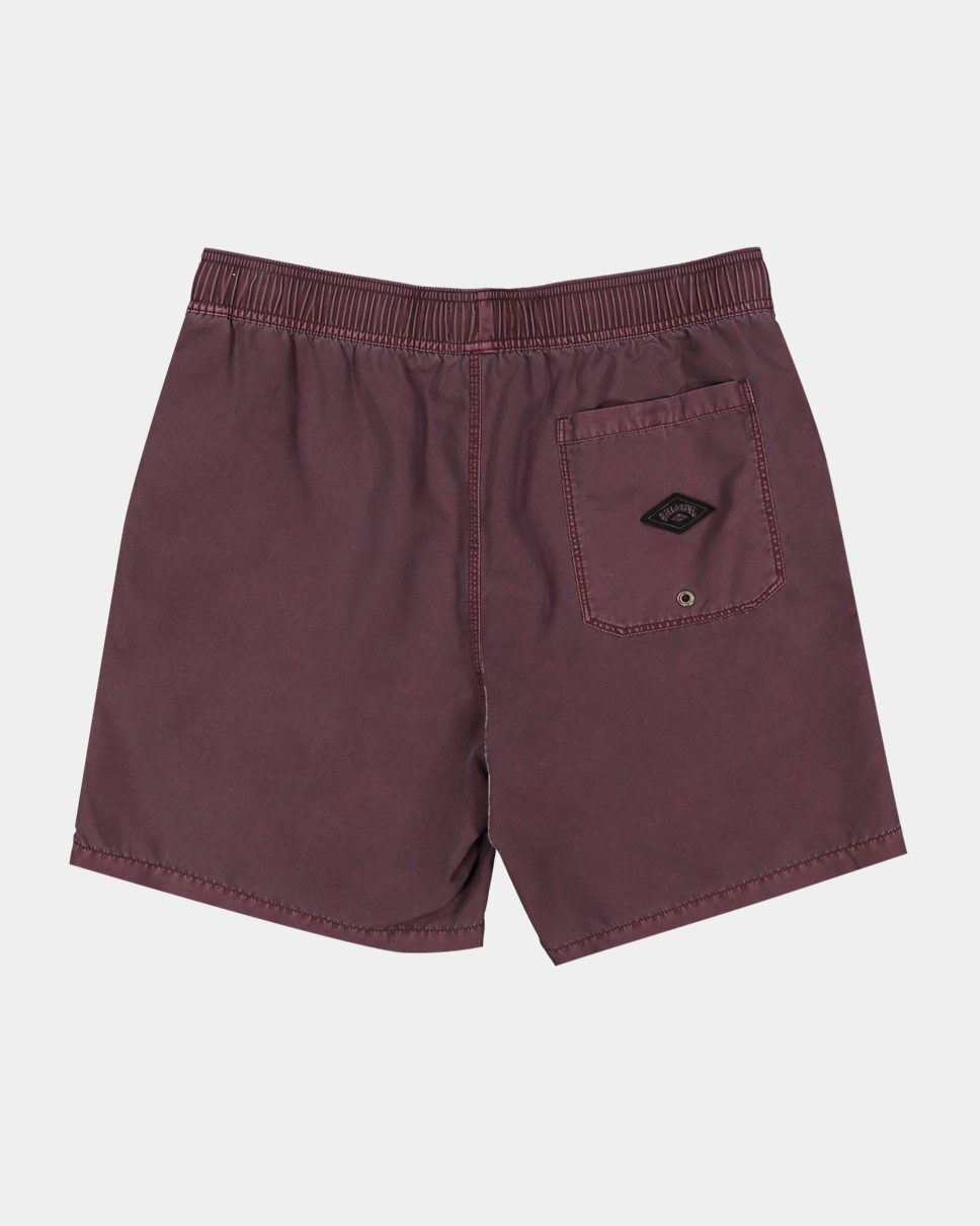 Mens All Day Overdye 17" Layback Boardshorts-Red