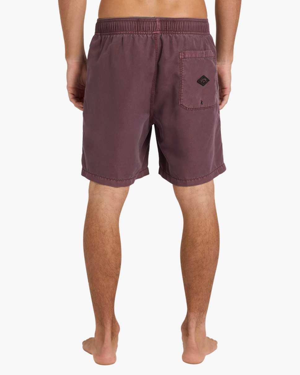Mens All Day Overdye 17" Layback Boardshorts-Red