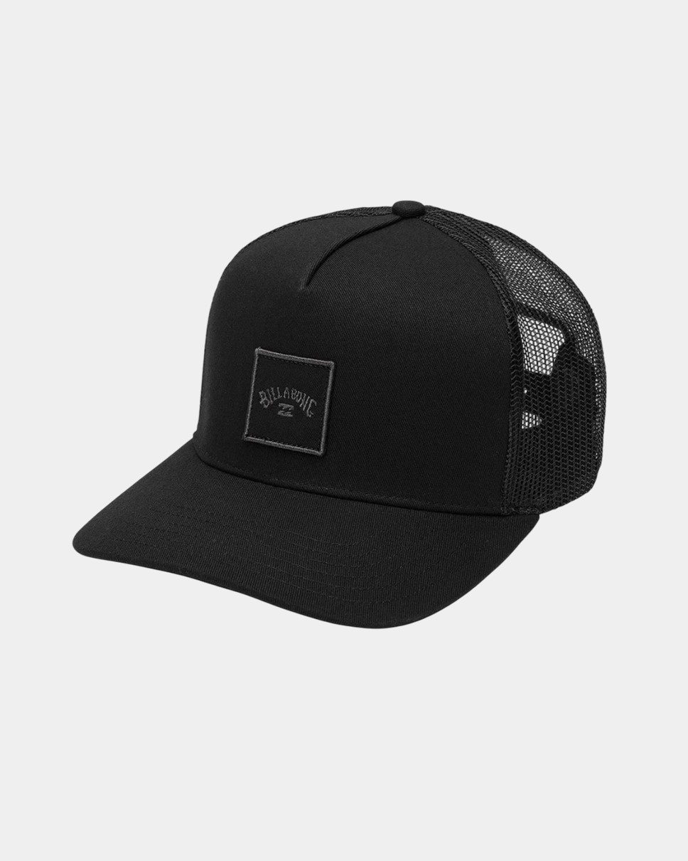 Mens Stacked Trucker Cap-Black