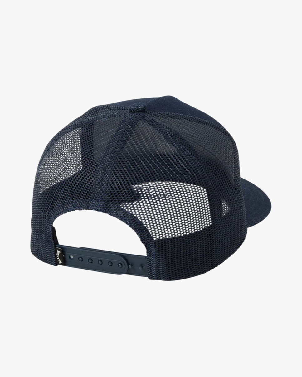 Mens Stacked Trucker Cap-Blue