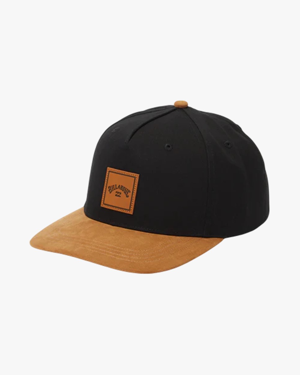 Mens Stacked Snapback Cap-Black