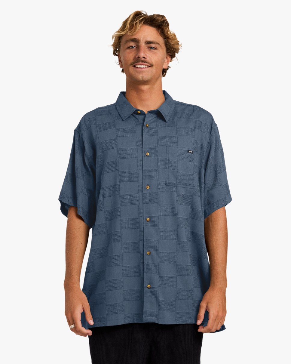 Mens Sundays Jacquard Short Sleeve Shirt (CHN)
