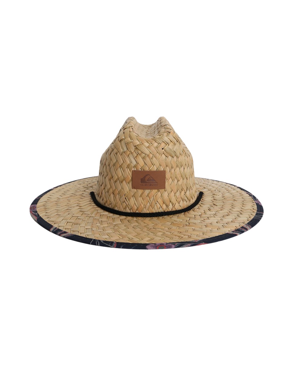 Mens Pierside Straw Lifeguard Hat-Black
