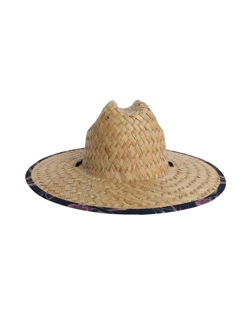 Mens Pierside Straw Lifeguard Hat-Black