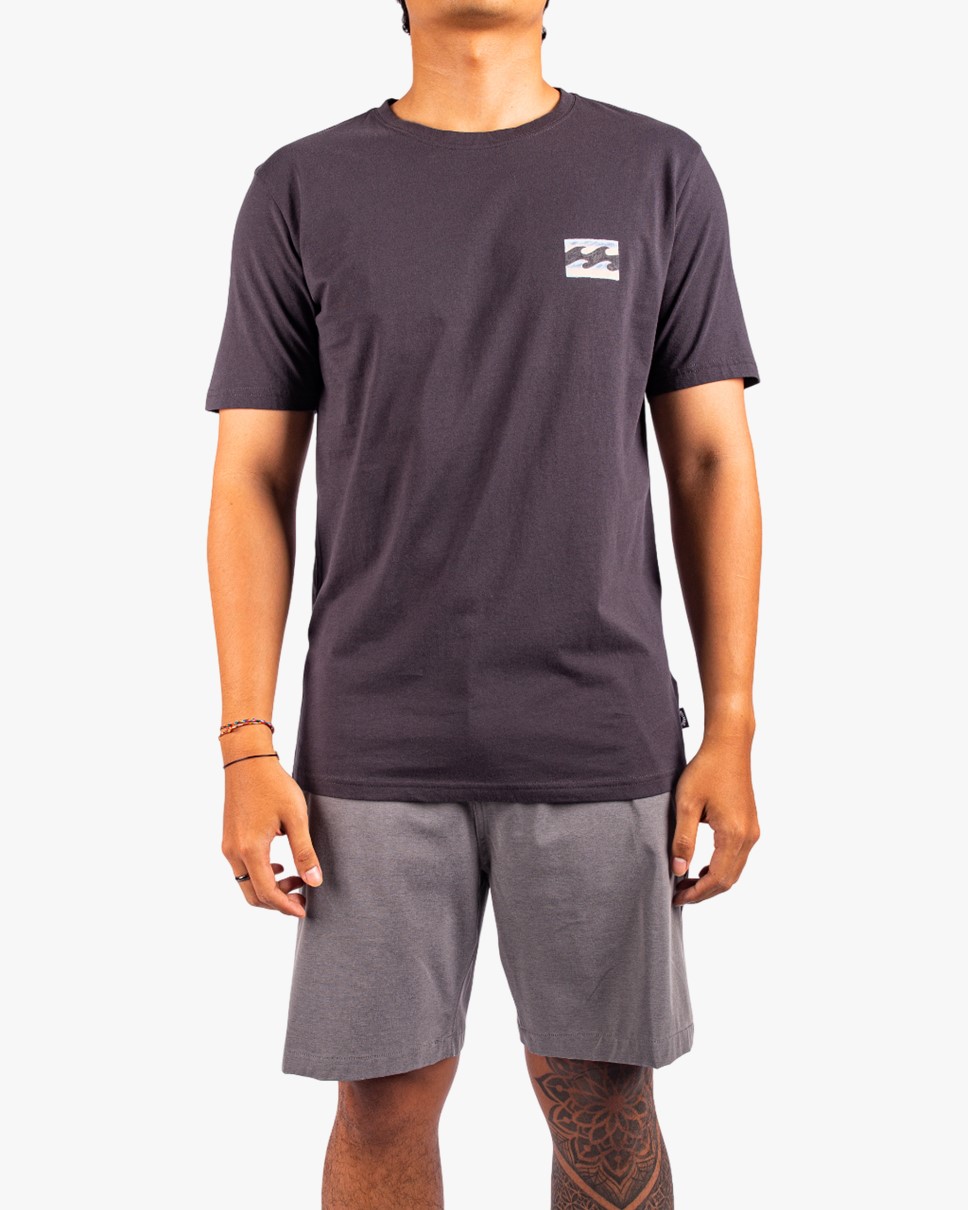 Mens Crayon Wave Short Sleeve T-Shirt-Black