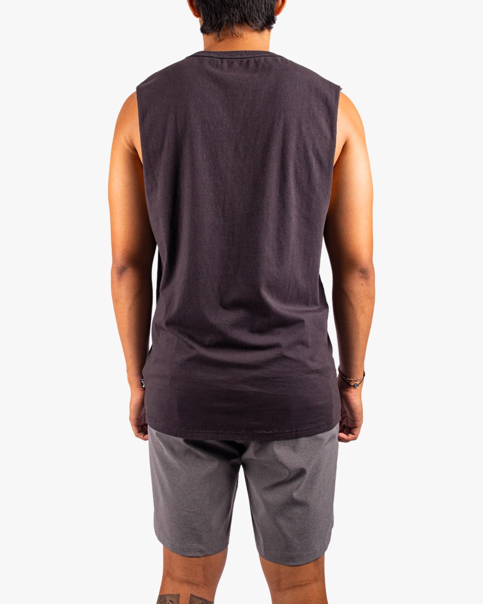 Mens Resin Muscle Tank-Black