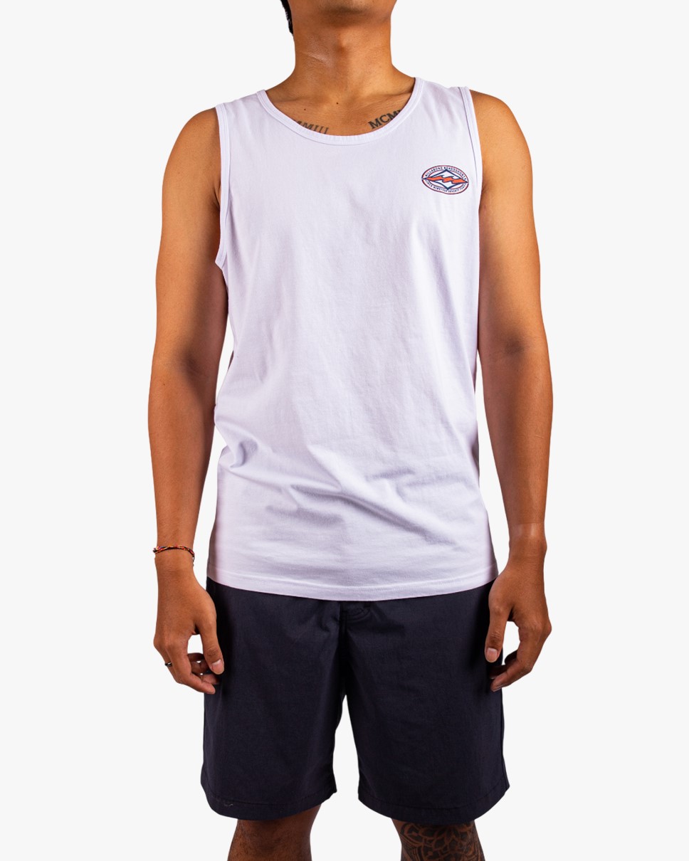 Mens Diamond Vision Tank-White