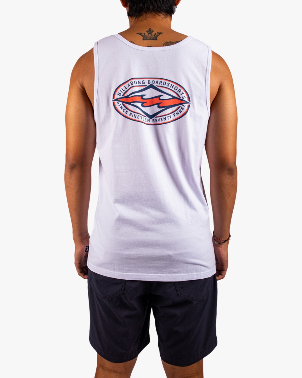 Mens Diamond Vision Tank-White