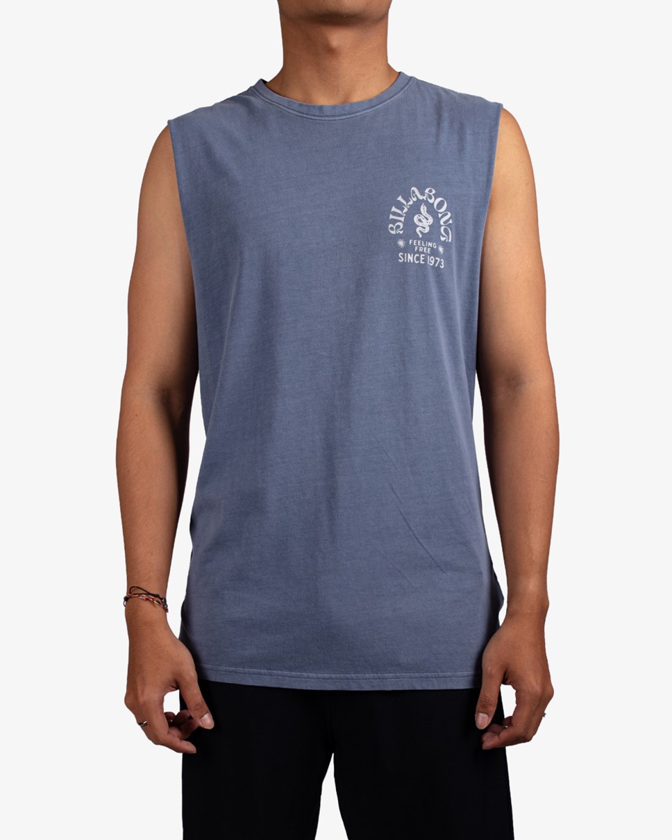 Mens Big Wave Shaz Muscle-Blue