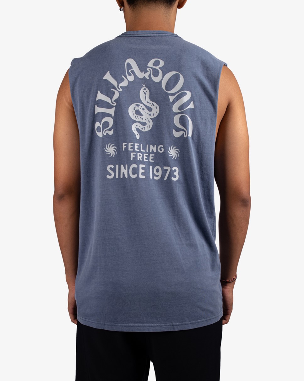 Mens Big Wave Shaz Muscle-Blue