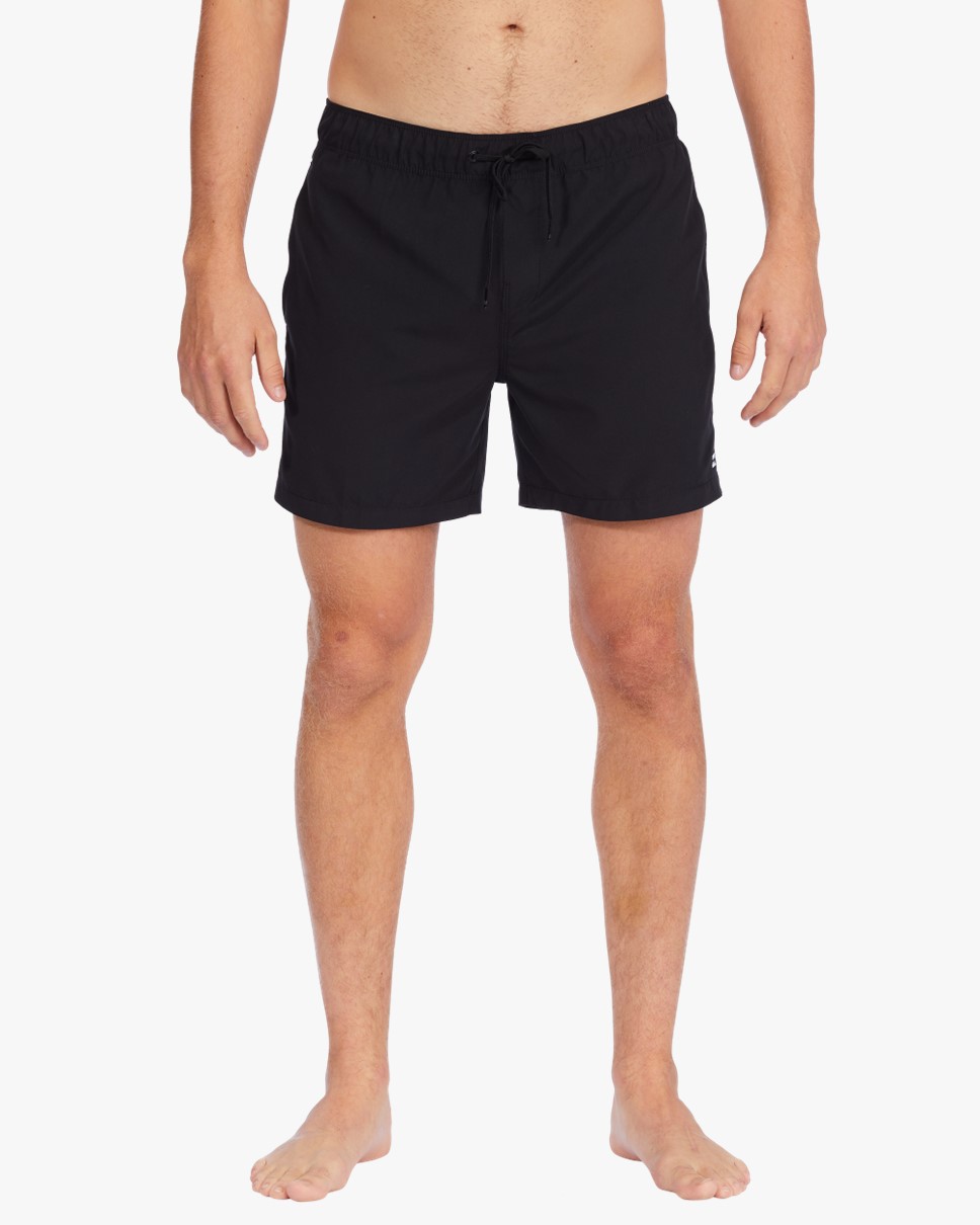 Mens All Day 16" Layback Swim Shorts-Black