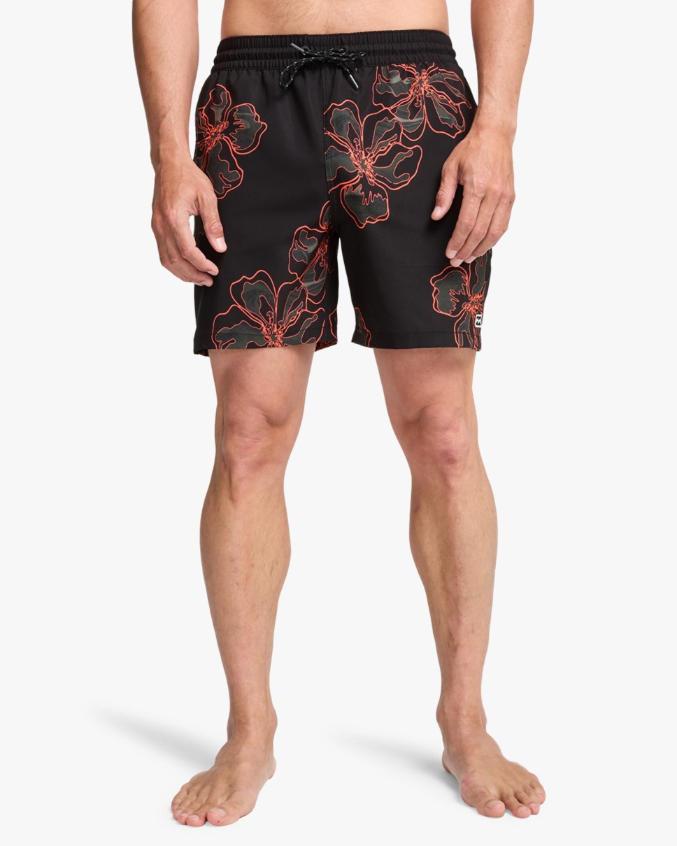 Mens Sundays Layback Swim Shorts (BLK3)