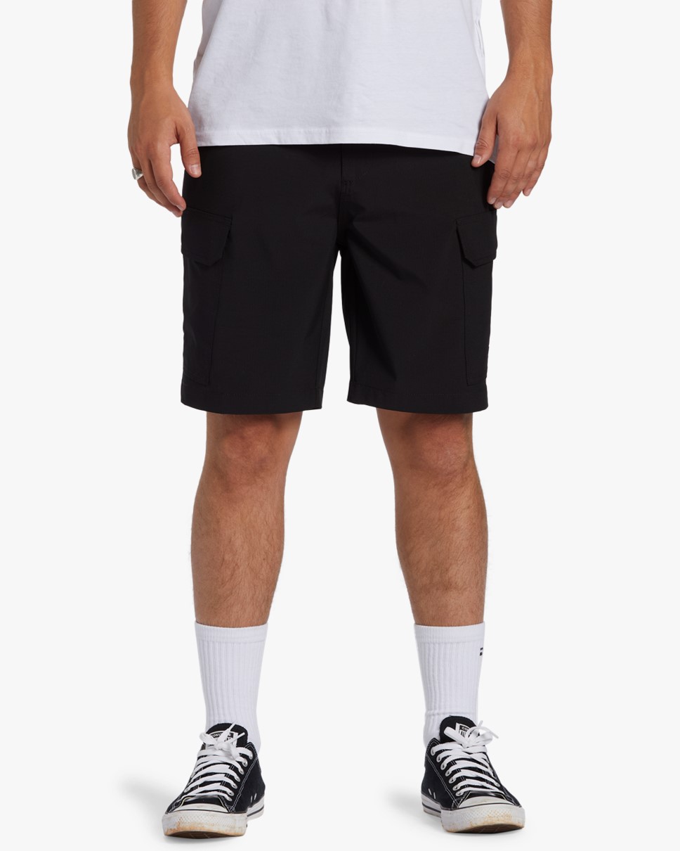Mens Surftrek Transport Cargo 19" Walkshorts-Black