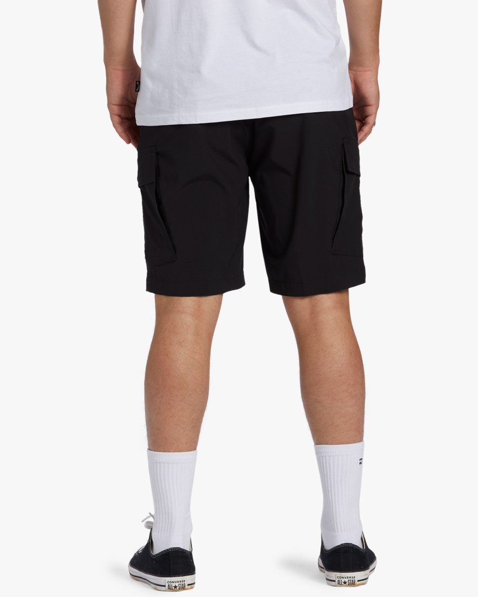 Mens Surftrek Transport Cargo 19" Walkshorts-Black