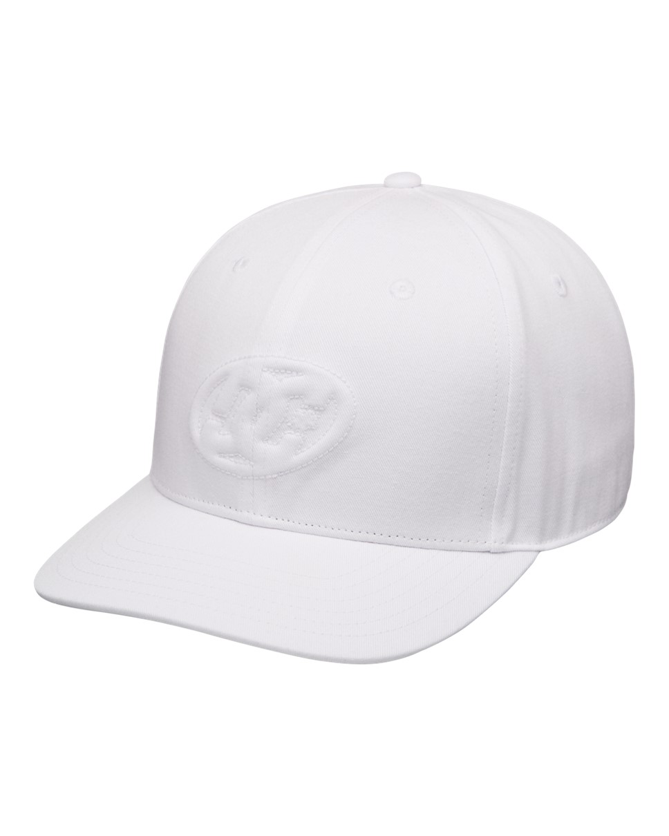 Mens One Stitch Snapback Cap (WHT)