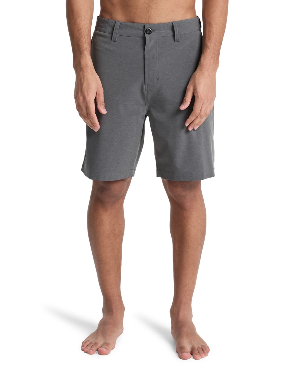 Mens Union Heather Amph 19" Amphibian Boardshorts-Black