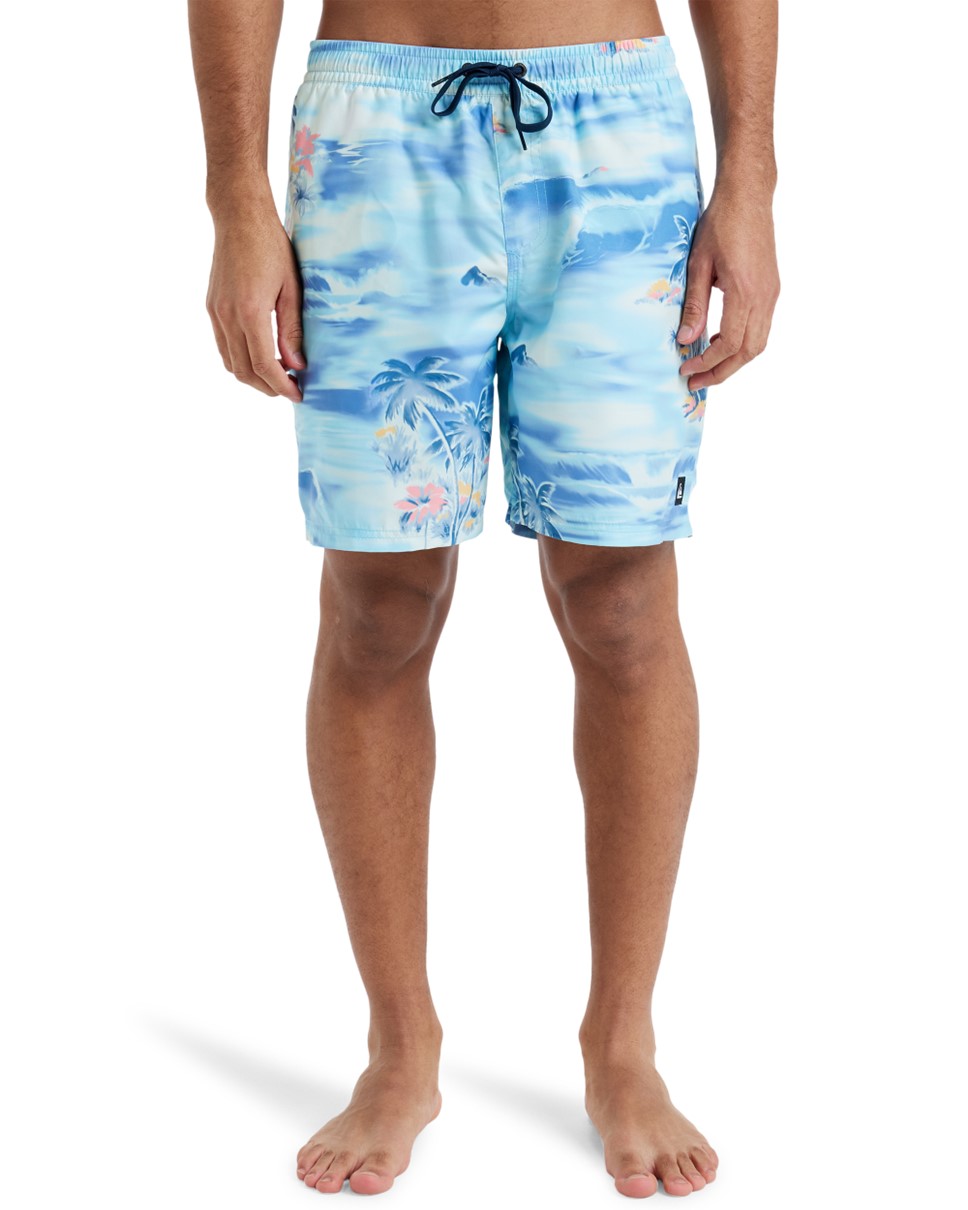 Mens Everyday Straight Volley 17"  Swim Shorts-Blue