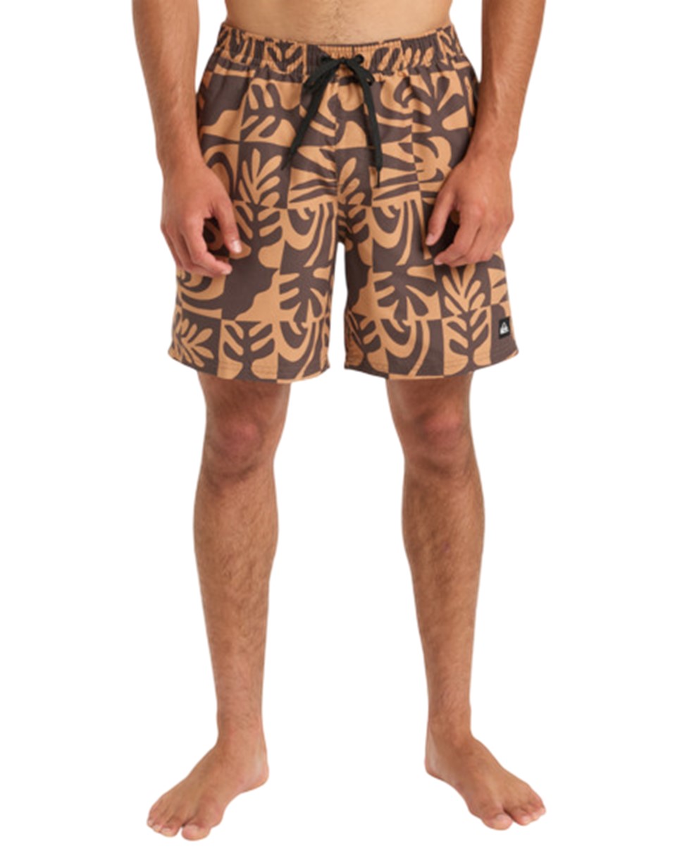 Mens Everyday Straight Volley 15" Swim Shorts-Brown