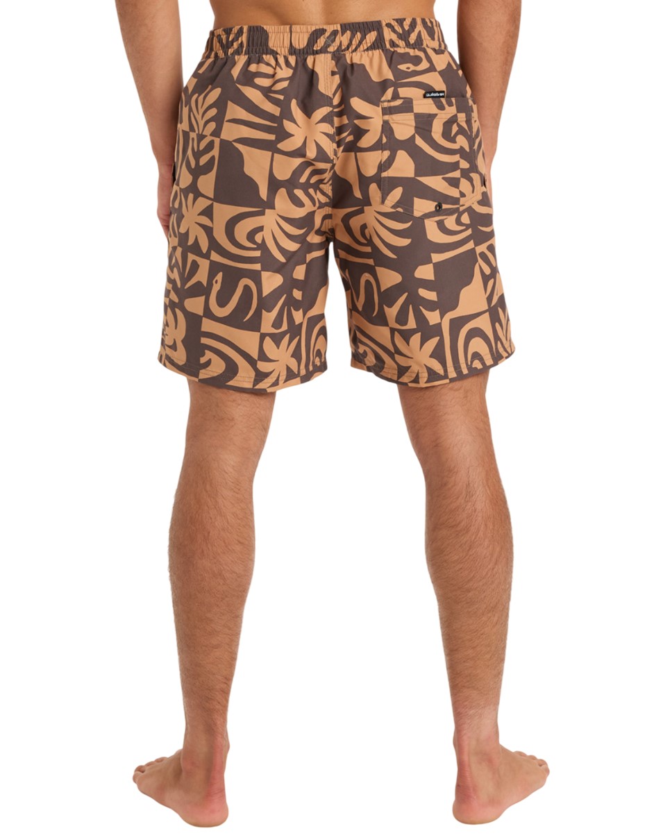 Mens Everyday Straight Volley 15" Swim Shorts-Brown