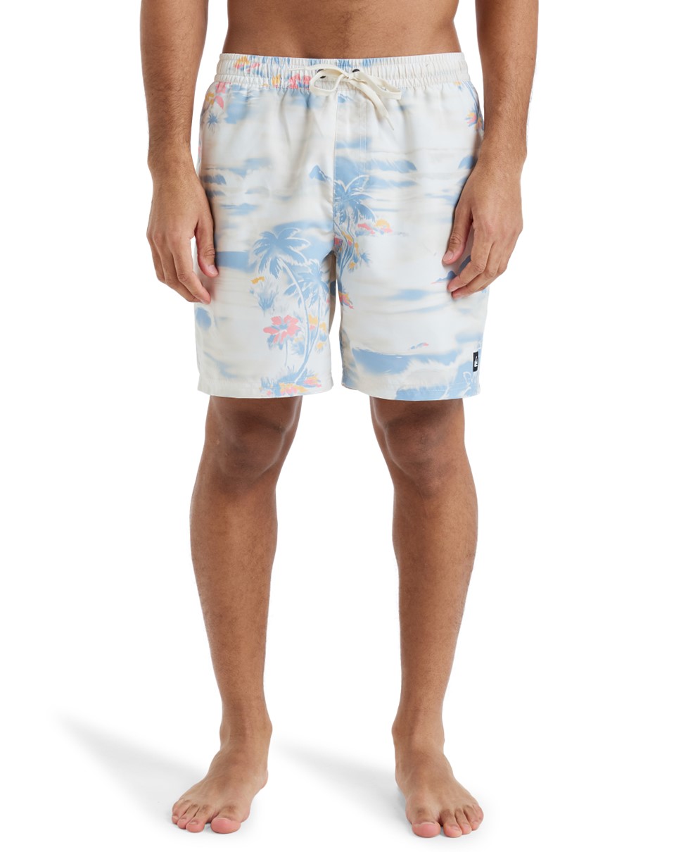 Mens Everyday Straight Volley 17"  Swim Shorts-White